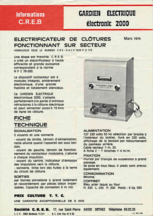 Clotures electriques Fiche produit